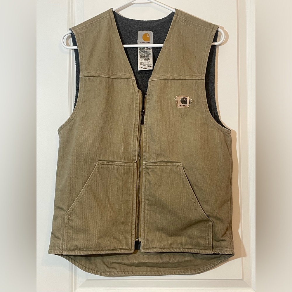 Vintage Small Carhartt Sherpa Vest Sandstone Brown